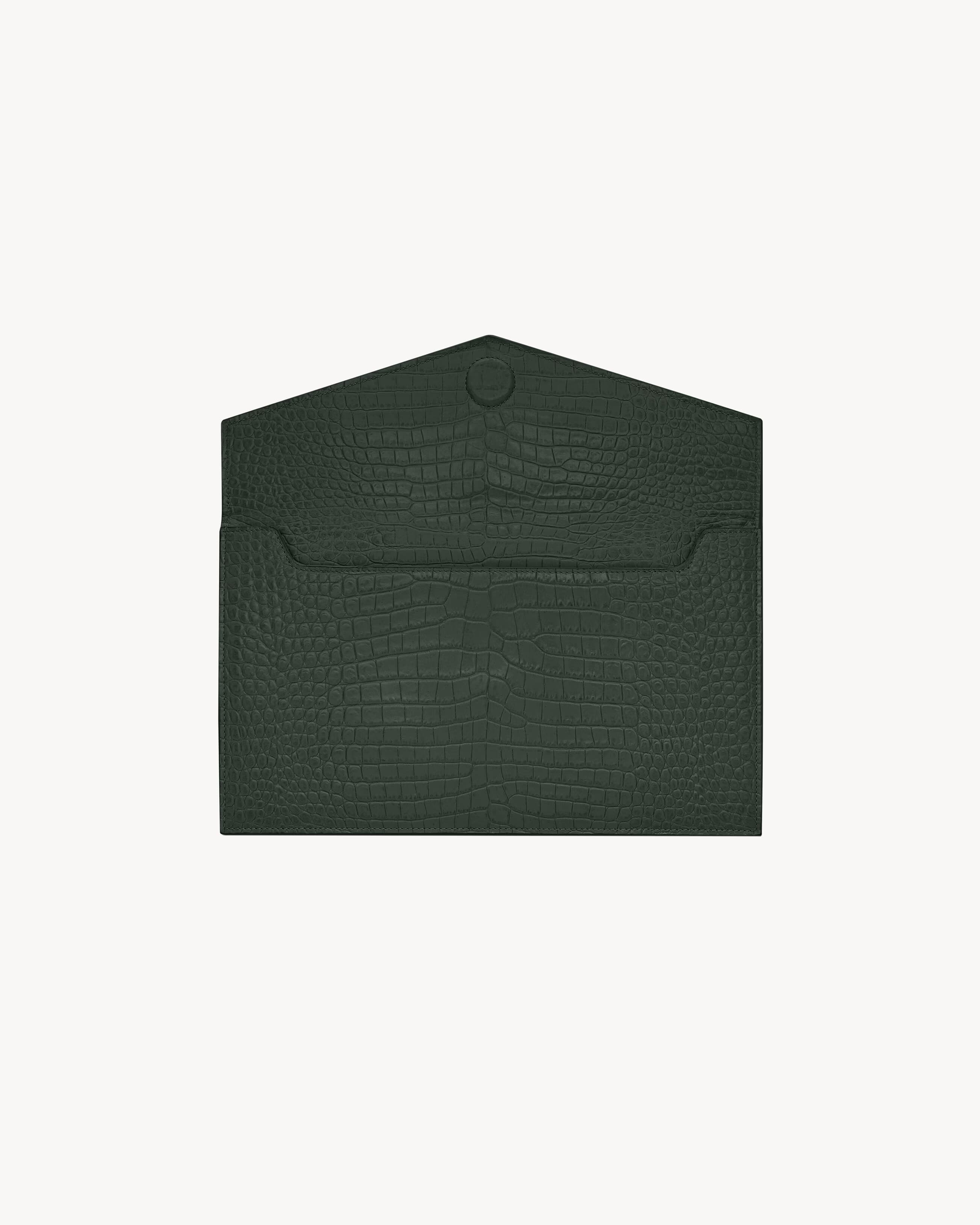 Saint Laurent Pochette Uptown Crocodile Green (Copia) - View 2